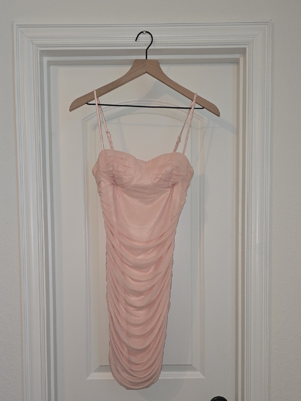 NWT Superdown Pink Ruched Slip Dress Size Medium